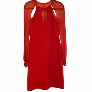 Jenny Packham cutout silk-blend midi dress Sz 8